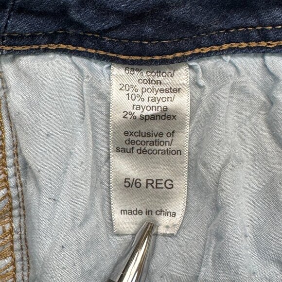 Maurices Womens Blue Denim Curvy Jeans Rolled Cuffs Mid Rise Size 5/6 Reg - Picture 6 of 12